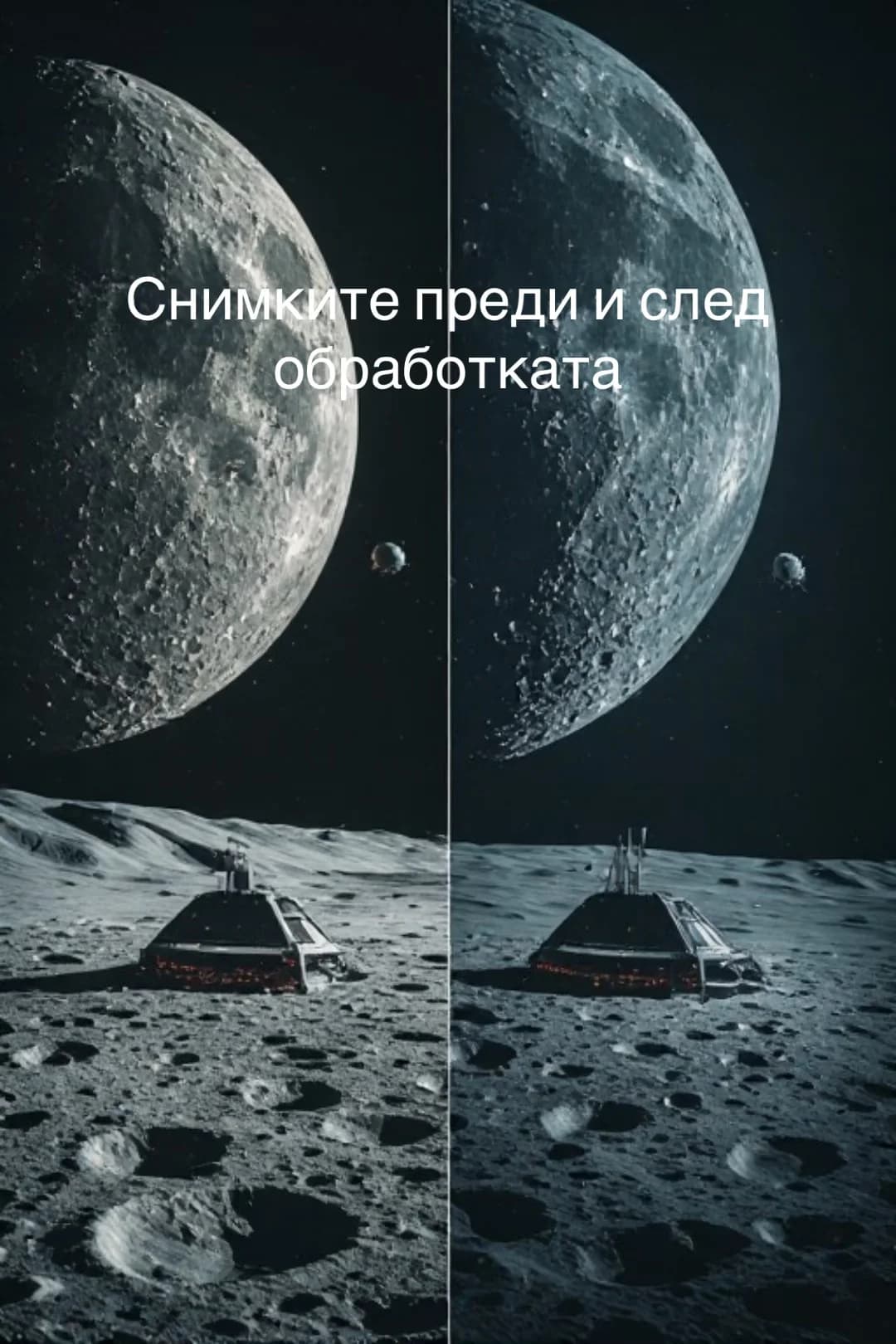 Допълнителна илюстрация: Снимките преди и след обработката